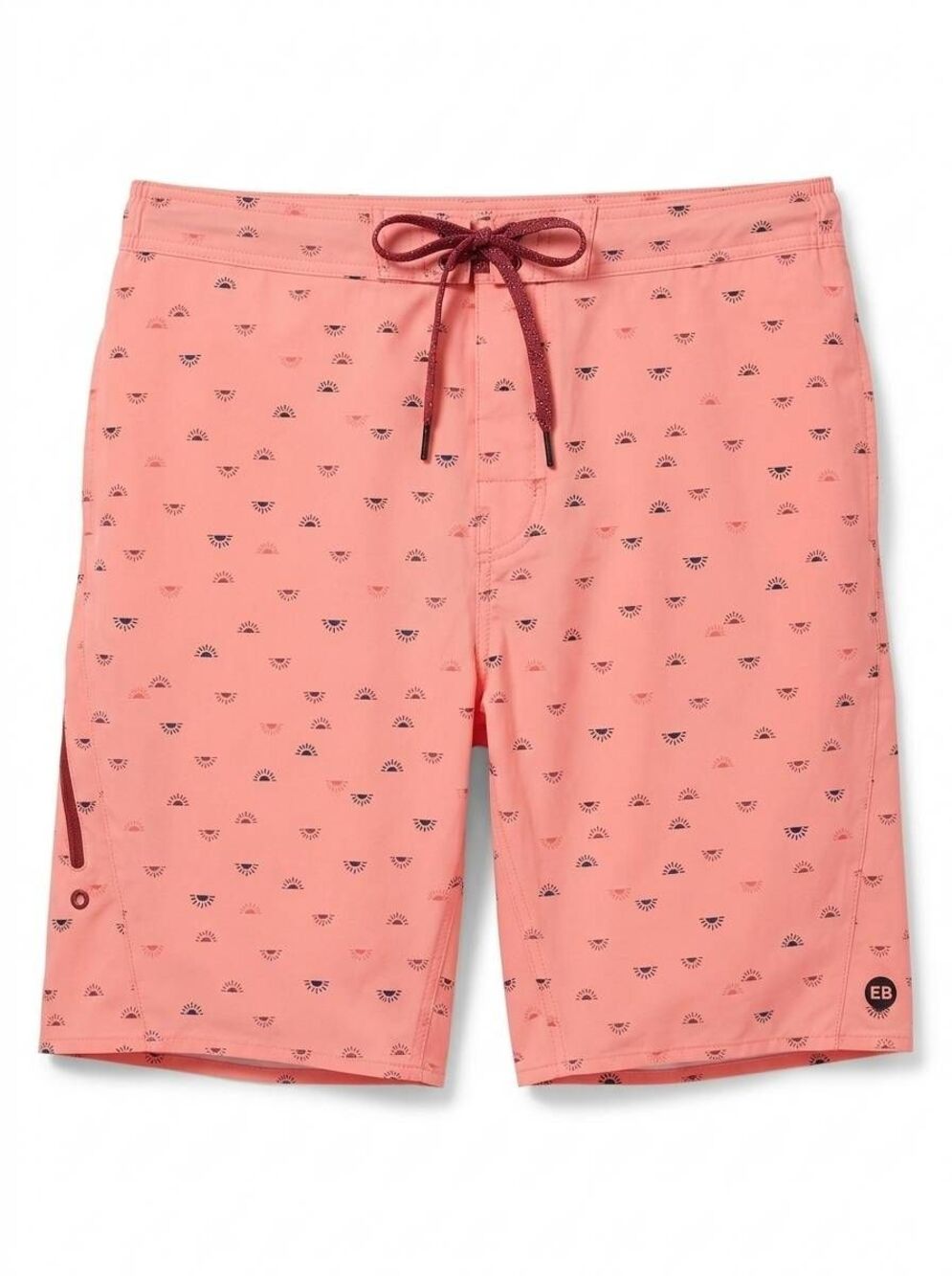 🔹️NWT Eddie Bauer Coral Neon Sun Print Quick Dry Swim Shorts Men's XLarge